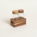 [AAH186] Set x2 especieros de vidrio con madera de acacia - eCommerce 4