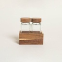 [AAH186] Set x2 especieros de vidrio con madera de acacia - eCommerce 5