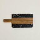 [AAD716.0] TABLA MARMOL NEGRO Y MADERA CON MANGO 38X18 - eCommerce 2