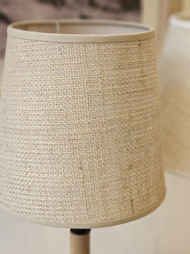 [AAD007.1] VELADOR CON CILINDRO DE MADERA - BASE REDONDA PANTALLA CONICA NEGRO - eCommerce 2