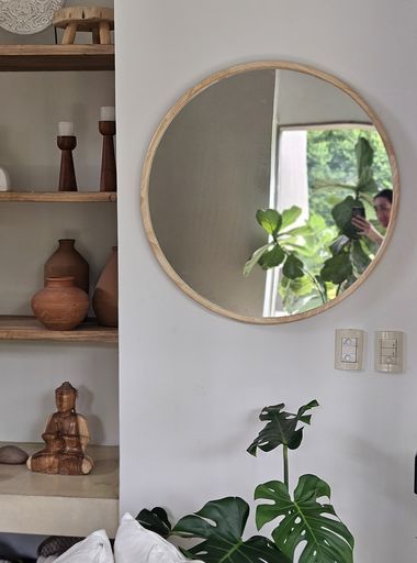 [AAH681] Espejo Redondo de Madera 80 cm - eCommerce 2