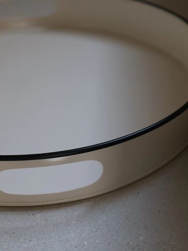 [AAH925] bandeja metalica redonda blanco opaco - eCommerce 2