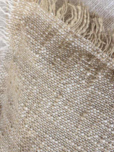 [AAH954] Funda de almohadón 45 x 45 cm cuadrados asimétricos natural y beige con flecos - eCommerce 4