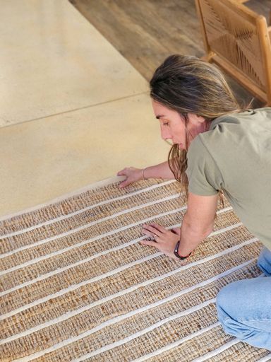 [AAH998] Alfombra Yute 160 x 230 cm con lineas blancas - eCommerce 2