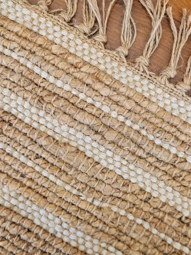 [AAI002] Alfombra Yute 250x300 cm con guarda blanca y flecos - eCommerce 2