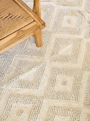 [AAG467] Alfombra blanca con rombos nuditos 120x180 cm - eCommerce 3