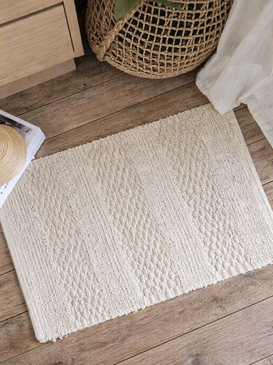 [AAH033] Alfombra de baño tablones pelo largo natural 40x60 cm - eCommerce 3