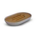 [AAE188] JABONERA OVAL BLANCA Y BAMBOO CON RAYAS VERTICALES - eCommerce 2