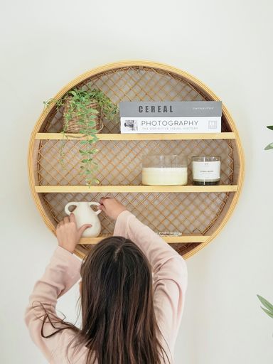 [AAI514] Estanteria de bambu circular enrejado - eCommerce 2