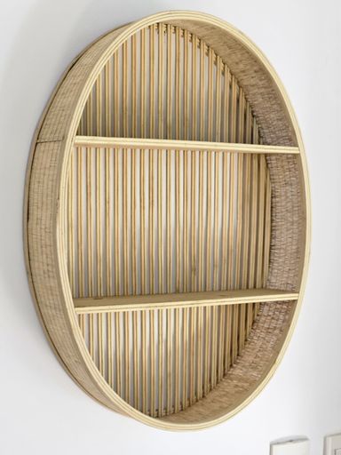 [AAI515] Estanteria de bambu circular con lineas verticales - eCommerce 2
