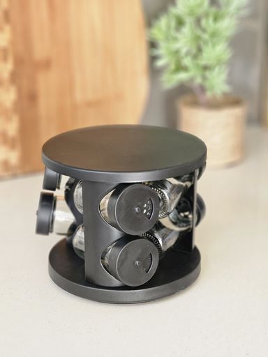 [AAI799] Especiero redondo negro con 6 frascos de vidrio - eCommerce 3