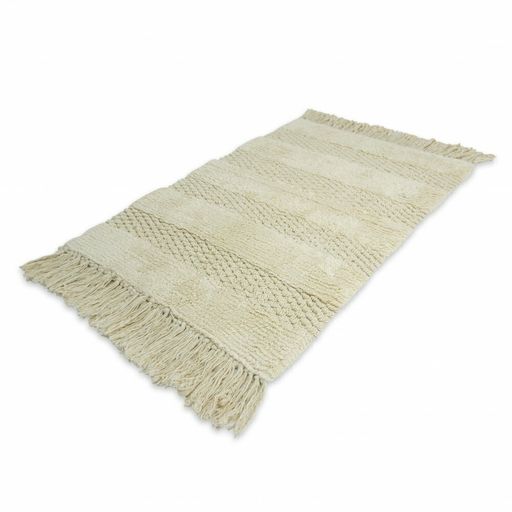 [AAF207] ALFOMBRA ALGODON NATURAL FRANJAS PELOS CON FLECOS 55X140 CM - eCommerce 5