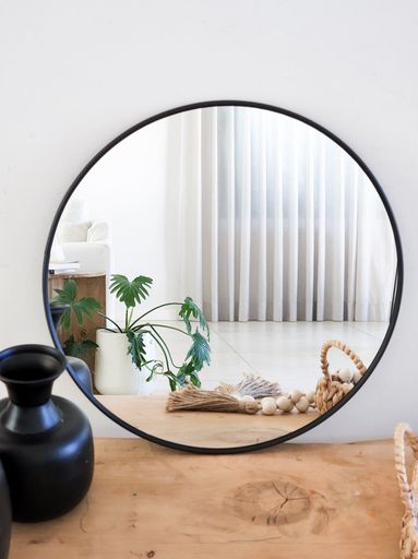 ESPEJO CIRCULAR ;60CM;NEGRO