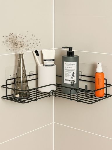 ESTANTE DE BAÑO ESQUINERO NEGRO