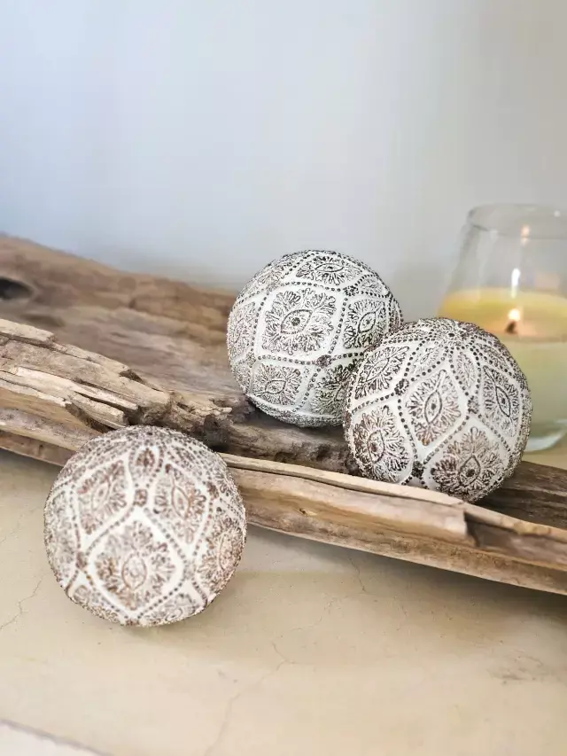 Esfera resina venecia 10cm set x4