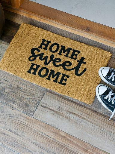 FELPUDO COCO CON GOMA CALADA HOME SWEET HOME 40X60 CM