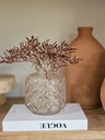FLORERO DE VIDRIO LABRADO 15 CM AMBAR