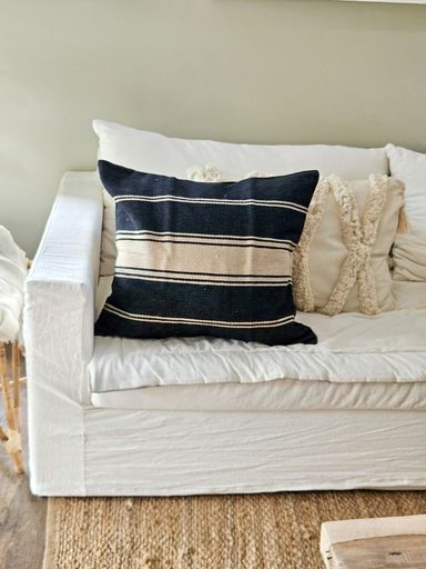 FUNDA DE ALMOHADON BERMEO NEGRO Y BEIGE 60X60