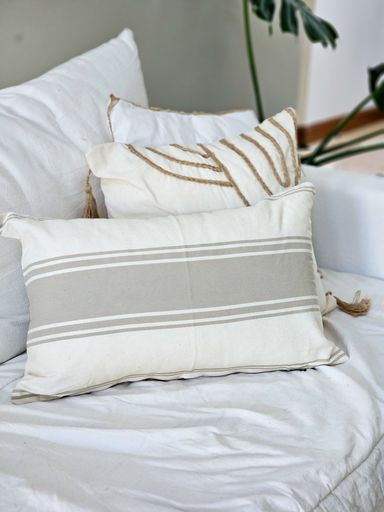 FUNDA DE ALMOHADON BERMEO TUSSOR CRUDO-BEIGE 60X40