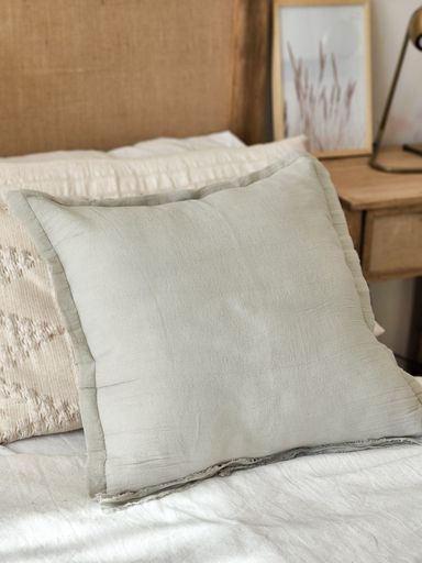 FUNDA DE ALMOHADON GASA 50X50- GRIS PERLA