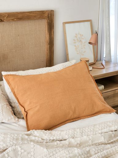FUNDA DE ALMOHADON TUSSOR CANELA 50X50