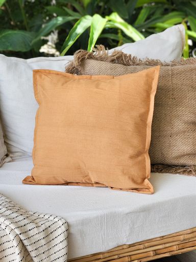 FUNDA DE ALMOHADON TUSSOR CANELA 50X70