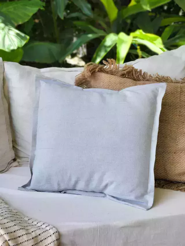 FUNDA DE ALMOHADON TUSSOR GRIS PERLA 50X50