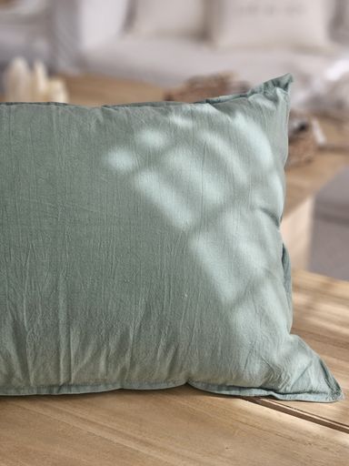 FUNDA DE ALMOHADON TUSSOR VERDE MUSGO 50X50