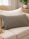 FUNDA DE ALMOHADON TUSSOR YUTE RED NEGRO 60X40