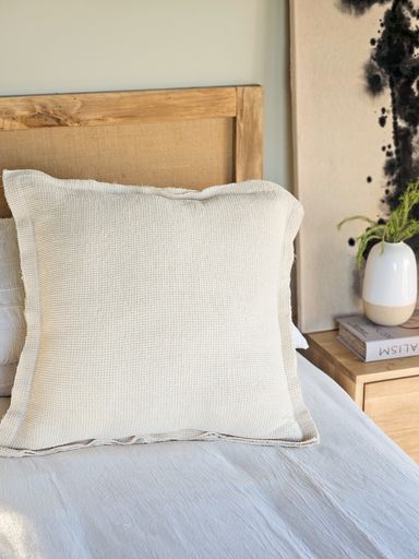 FUNDA WAFFLE 60X60 - NATURAL ALMOHADON