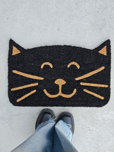 Felpudo de Coco Gato Negro 40x60