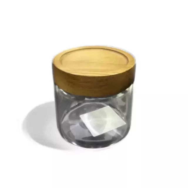[AAH166] Frasco de Vidrio Redondo Tapa Madera 850 ml