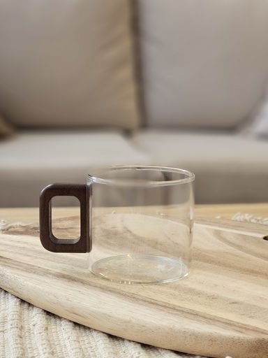 JARRO TERMICO CON ASA DE MADERA OSCURA 6X5 CM