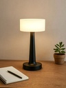 LAMPARA CON PANTALLA REDONDA LISA CON USB LUZ LED NEGRO
