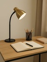 LAMPARA ESCRITORIO METAL C/ FLEX BASE CIRCULAR Bronce Mate con Negro