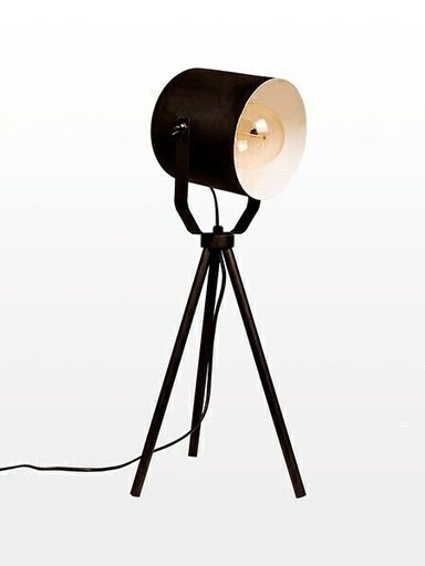 LAMPARA TACHO CHICO TRIPODE NEGRO
