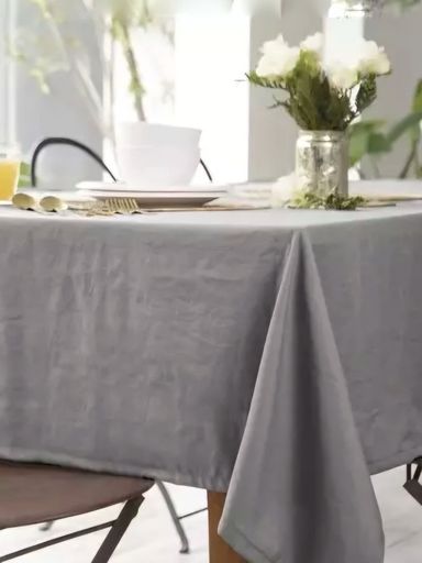 MANTEL GRIS PERLA 200X130