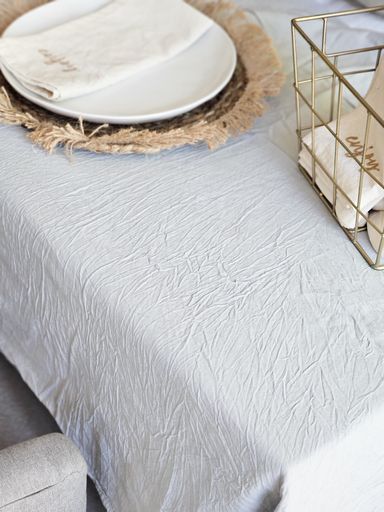 MANTEL LISO GRIS PERLA 300X150