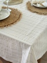 MANTEL OFF WHITE MIL RAYAS GRIS PERLA 300X150