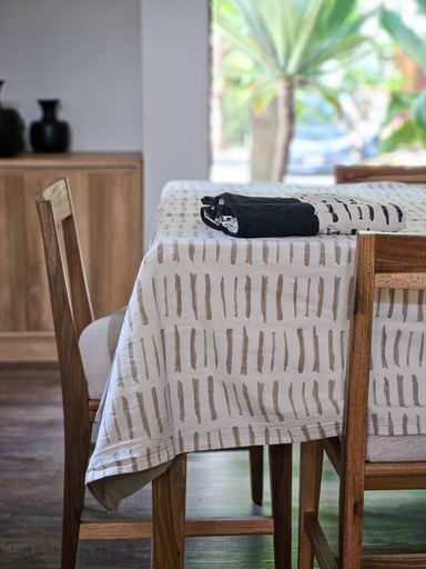 MANTEL TUSSOR PINCELADAS 260 X 150 CM VISON