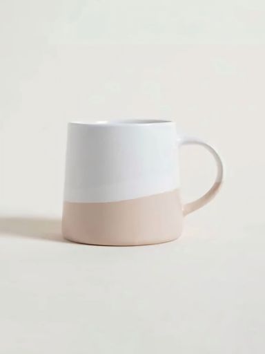 MUG CONICO HUESO Y BEIGE 513 ML