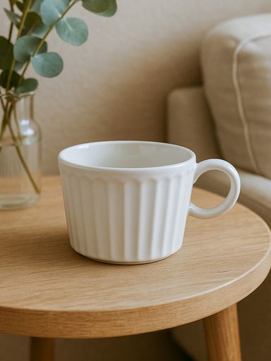 MUG RANURADA BLANCA 350ML