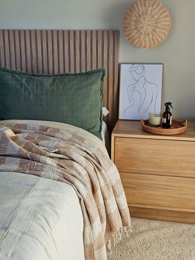 Manta Rayas Beige y Natural