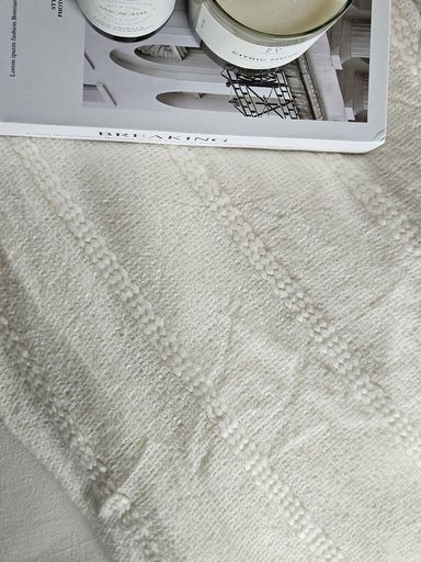 Manta lisa trama lineas blanca 130x170 cm