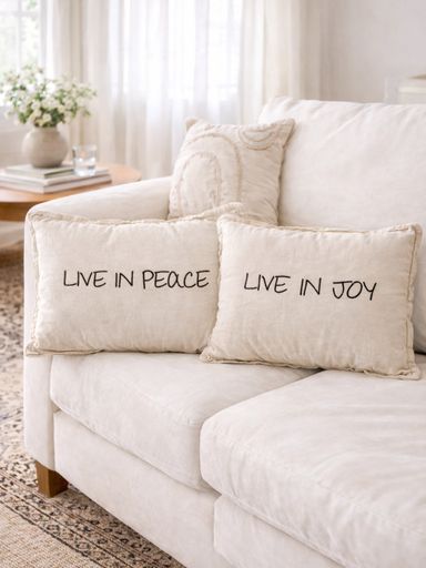 PACK X2 ALMOHADONES LIVE IN PEACE - LIVE IN JOY ARENA