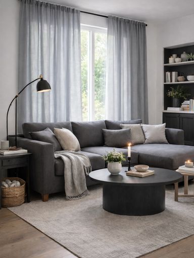 PACK X2 CORTINA TUSSOR GRIS ELEFANTE 210X140