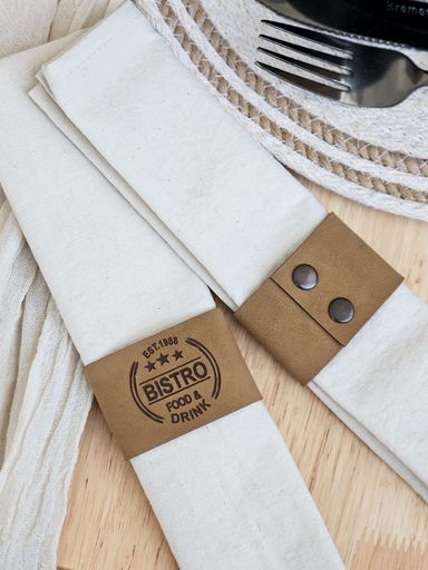 PACK X4 SERVILLETAS TUSSOR BISTRO NATURAL