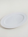 PLATO OVAL PORCELANA BLANCA DISEÑO ENCADENADO 30.5X22.5 CM