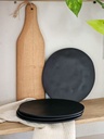 PLATO POSTRE MELAMINA PREMIUM NEGRO PACK X4
