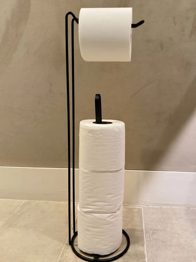 PORTA PAPEL HIGIENICO METALICO NEGRO